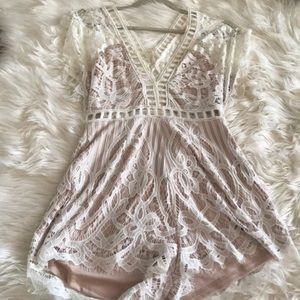 Gorgeous while lace romper:: bride, bachelorette